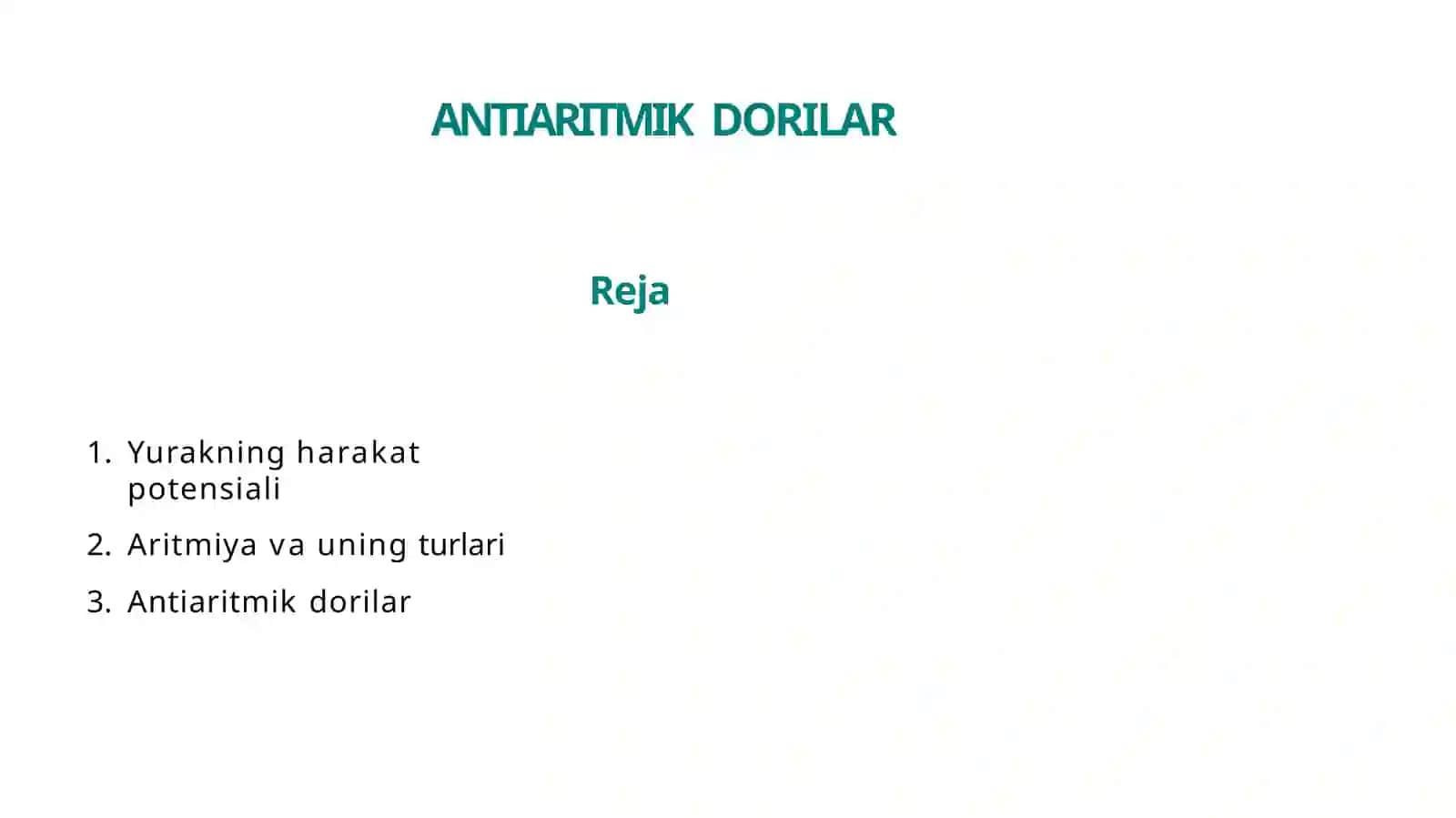 Antiaritmik dorilar 2