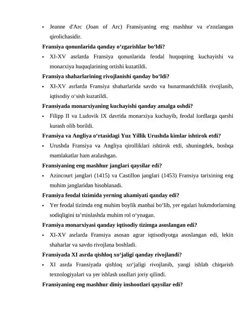 XI XV ASRLARDA RIVOJLANGAN FRANSIYA 2
