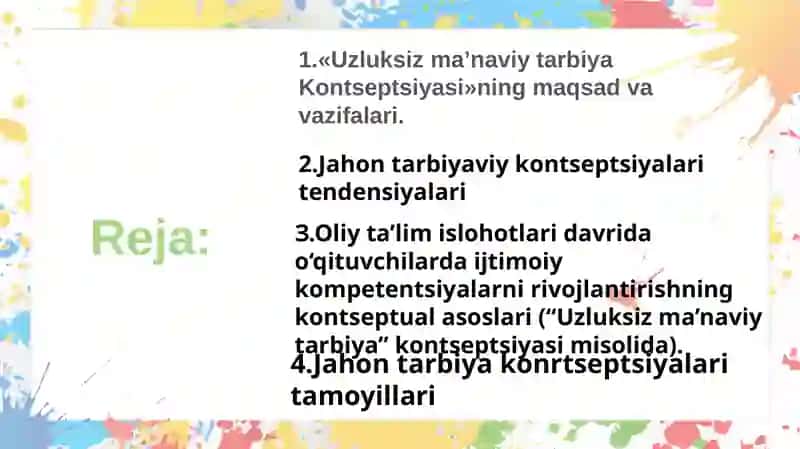 Uzluksiz ma’naviy tarbiya Kontseptsiyasi 2