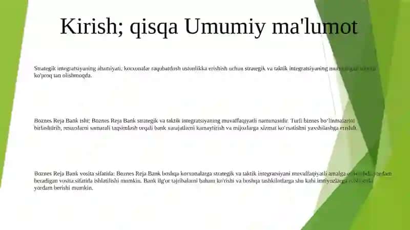 Boznes Reja Bankning Strategik Va Taktik Integratsiyasining Vositasi 2