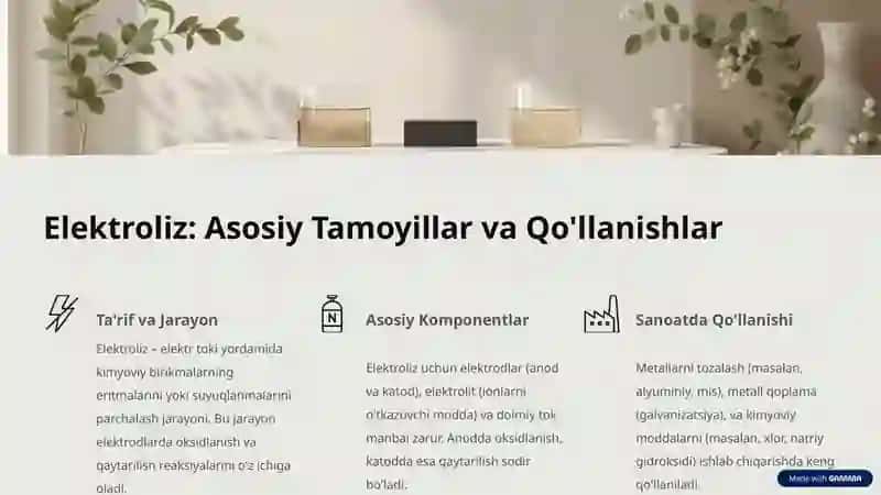 Elektroliz va Metallar Korroziyasi: Kirish 2