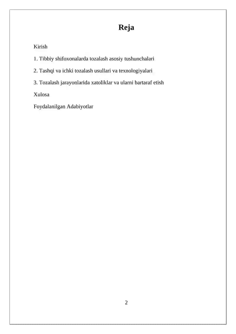 Tibbiy Shifoxonalarda Inshootlar Tozalash 2