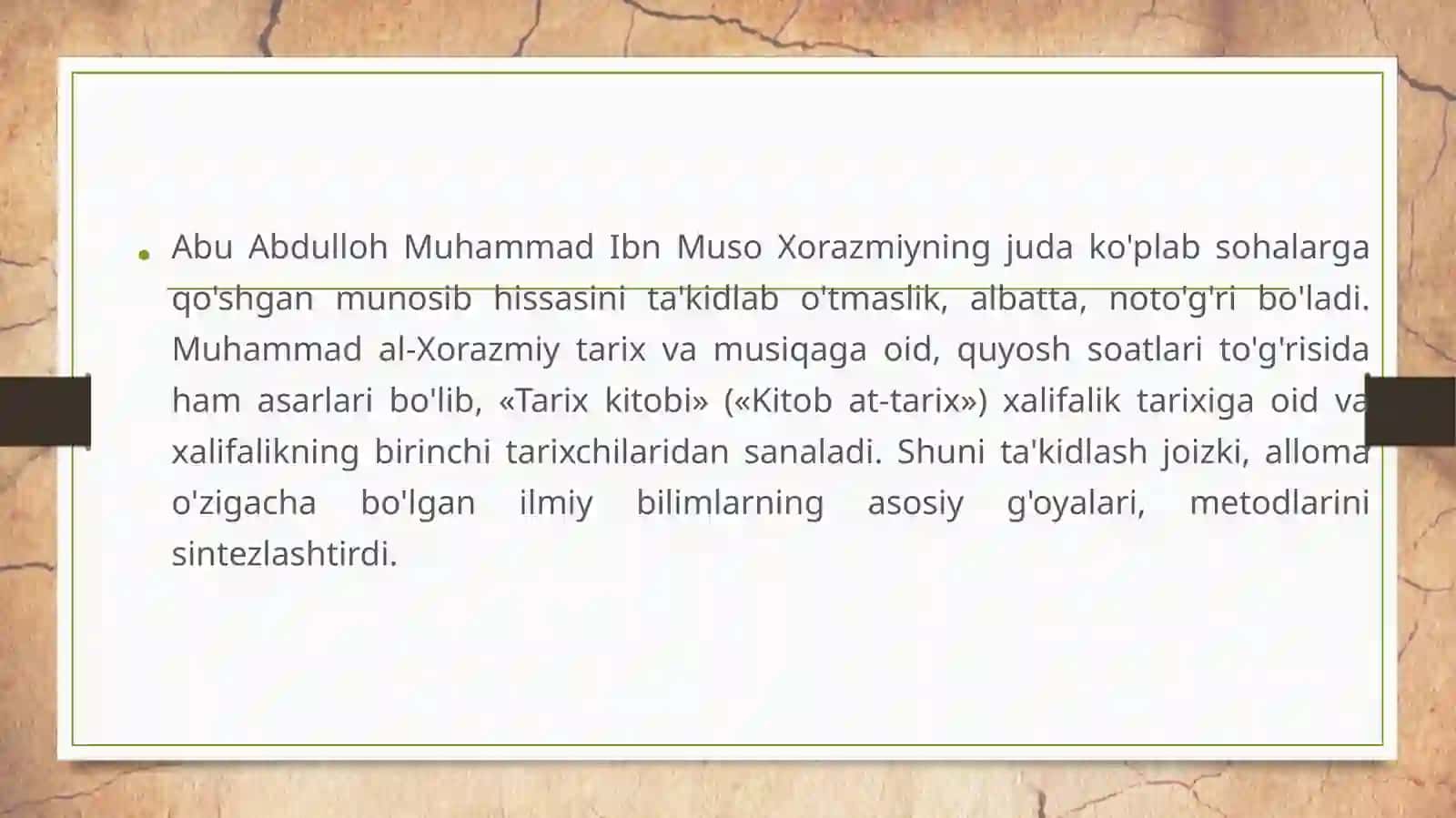 AbuAbdullohMuhammad ibn Muso al-Xorazmiyningdidaktikg'oyalari 2