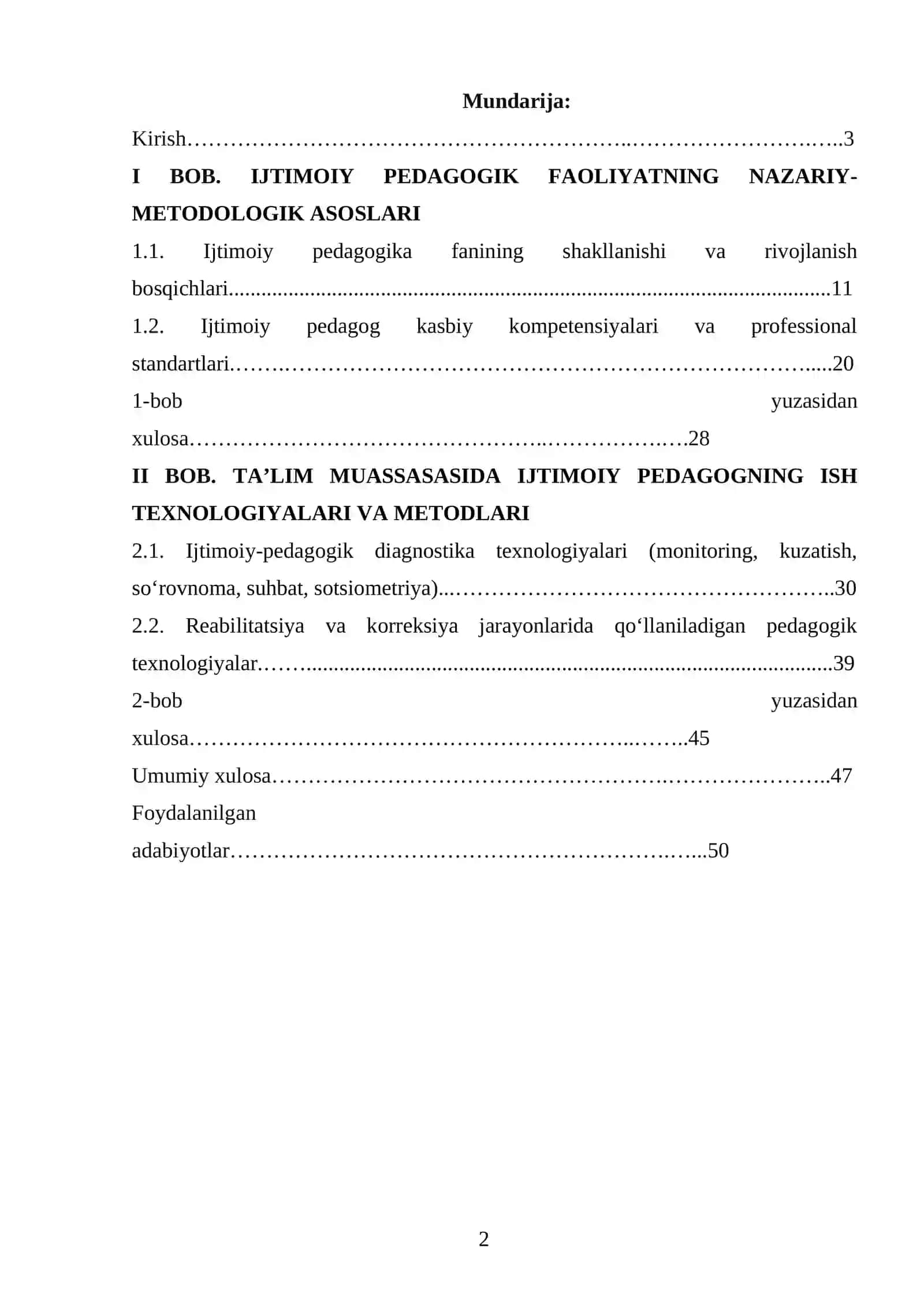 Ta'lim muassasasi ijtimoiy pedagogining ish texnologiyalari 2
