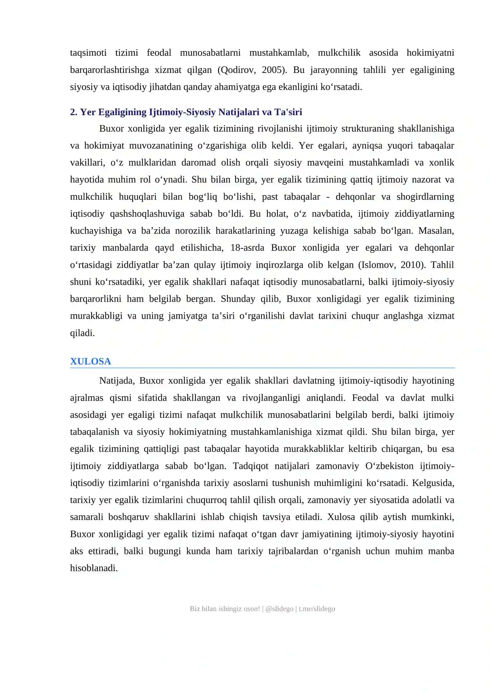 Buxor Xonligida Yer Egalik Shakllari: Tarixiy va Ijtimoiy Tahlil 2