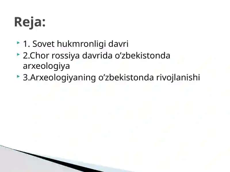 CHORRASSIYASI VA SOVET HUKUMRONLIGI DAVRIDA OʻZBEKISTONDA ARXEOLOGIYA FANI 2