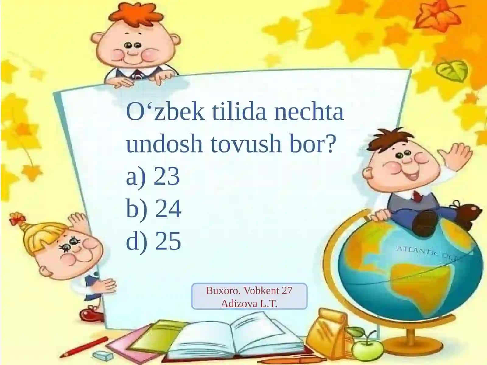 O‘zbektilidanechtaundoshtovushbor? 2