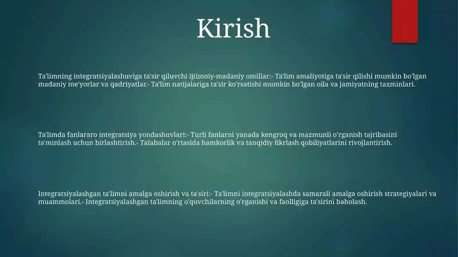 Integratsiyalshgan Ta'Limni Amaliyotga Tadbiq Etish Bo'Yicha Turli Guruhlarga Mansub Respondentlarning Fikrlarini Aniqlashga Qaratilgan Sotsiologik Tadqiqotlar 2