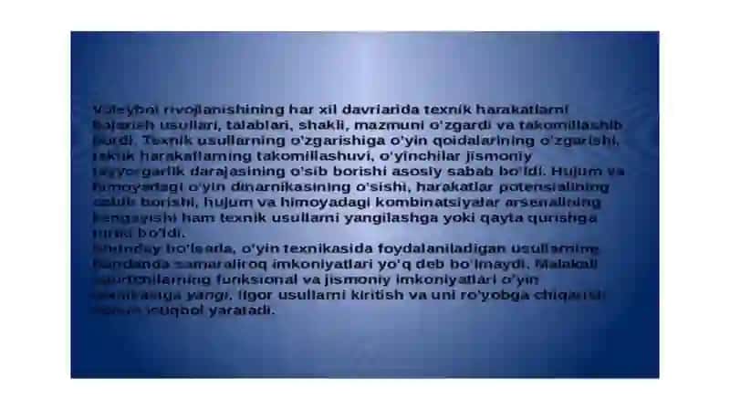 Voleybol oʻyinida holatlar va harakatlar 2