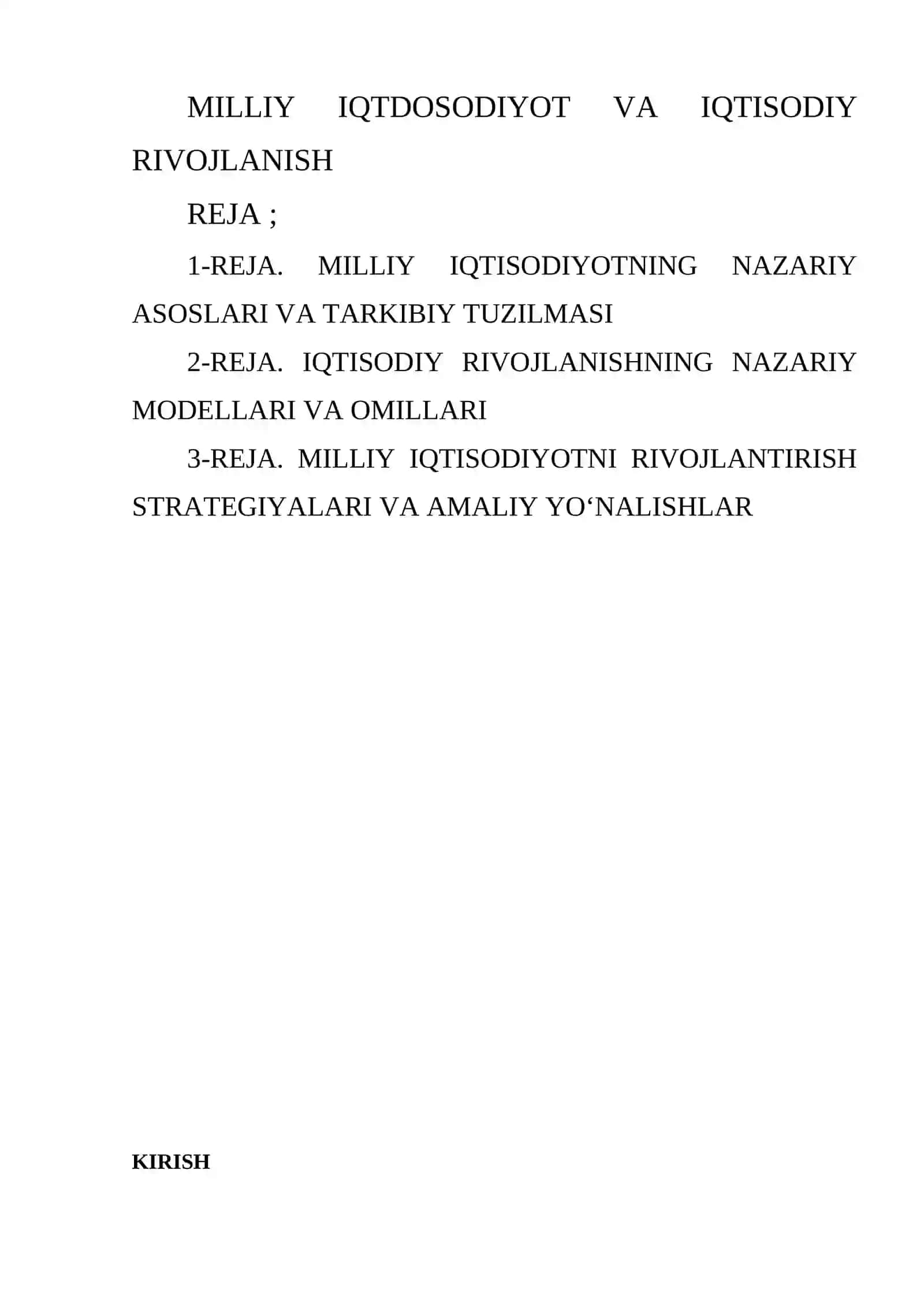 MILLIY IQTDOSODIYOT VA IQTISODIY RIVOJLANISH 2