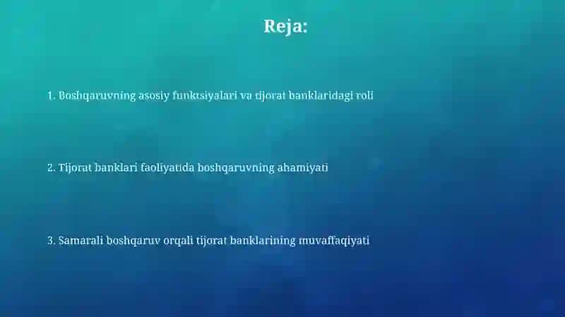 Tijorat banklari faoliyatidamenejmentningahamiyati 2