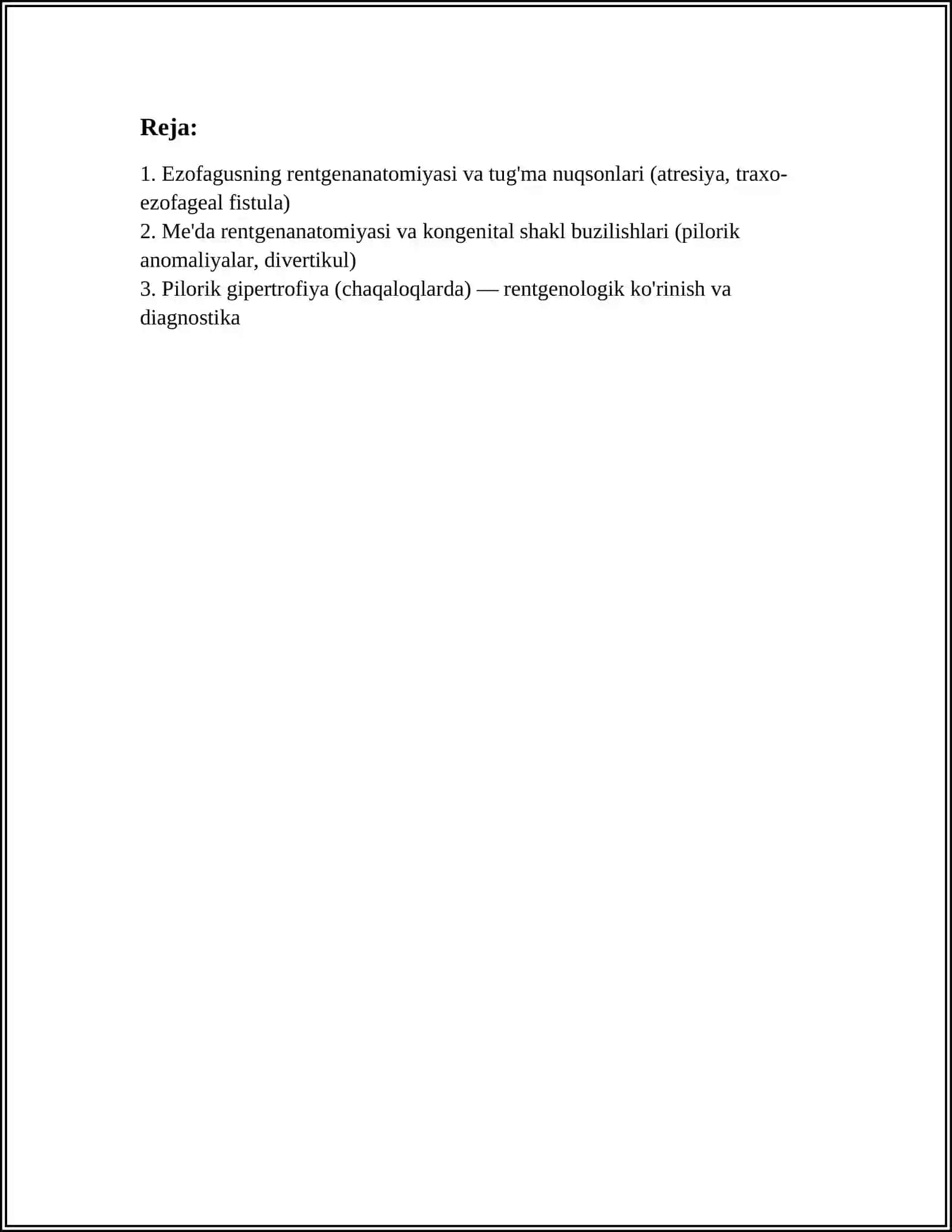 ZARMED UNIVERSITETI BDI0225 MUSTAQIL ISH 2