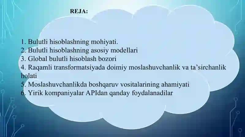 Bulutli texnologiyalar va ular bilan ishlash 2