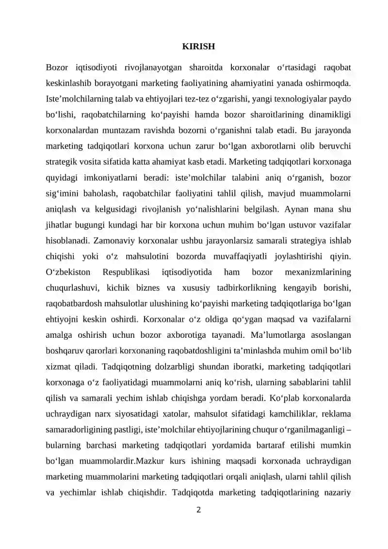 Marketing muammonlarini aniqlash usullari 2