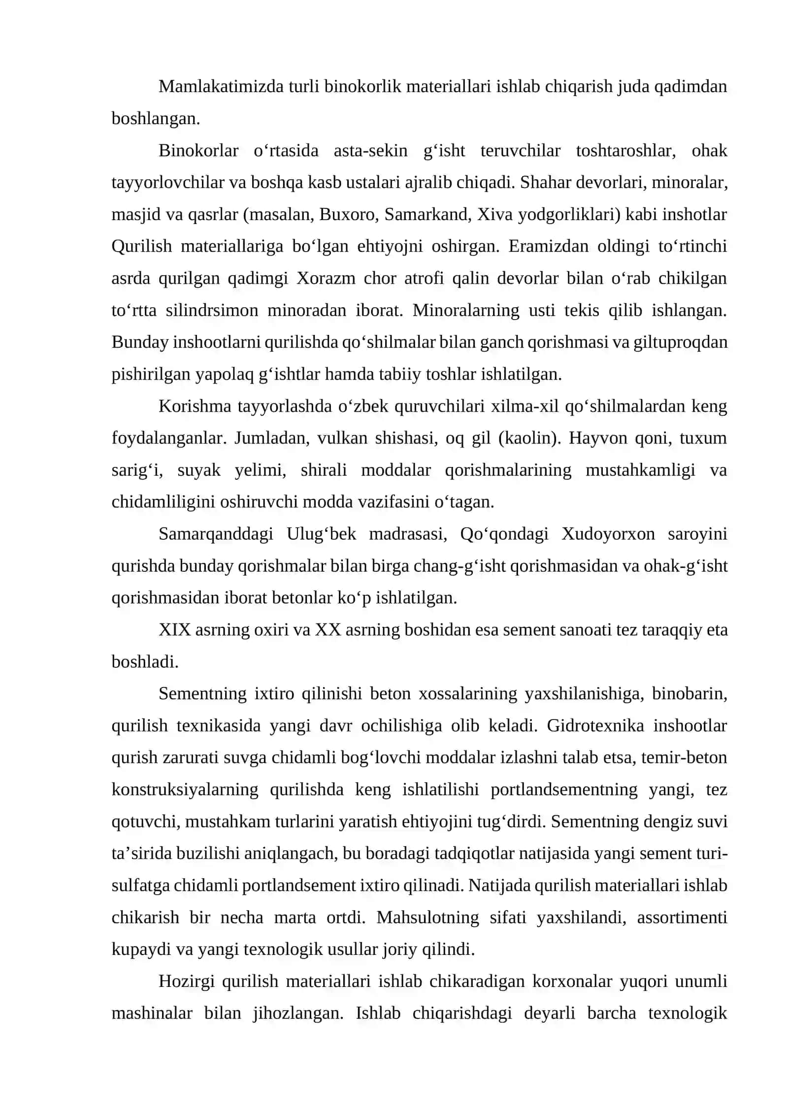 Bog‘lovchi moddalar kimyoviy texnologiyasi 2