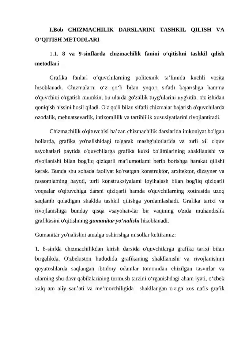SINFDA CHIZMACHILIKDAN TANISHTIRISH DARSINI TASHKIL ETISH 2