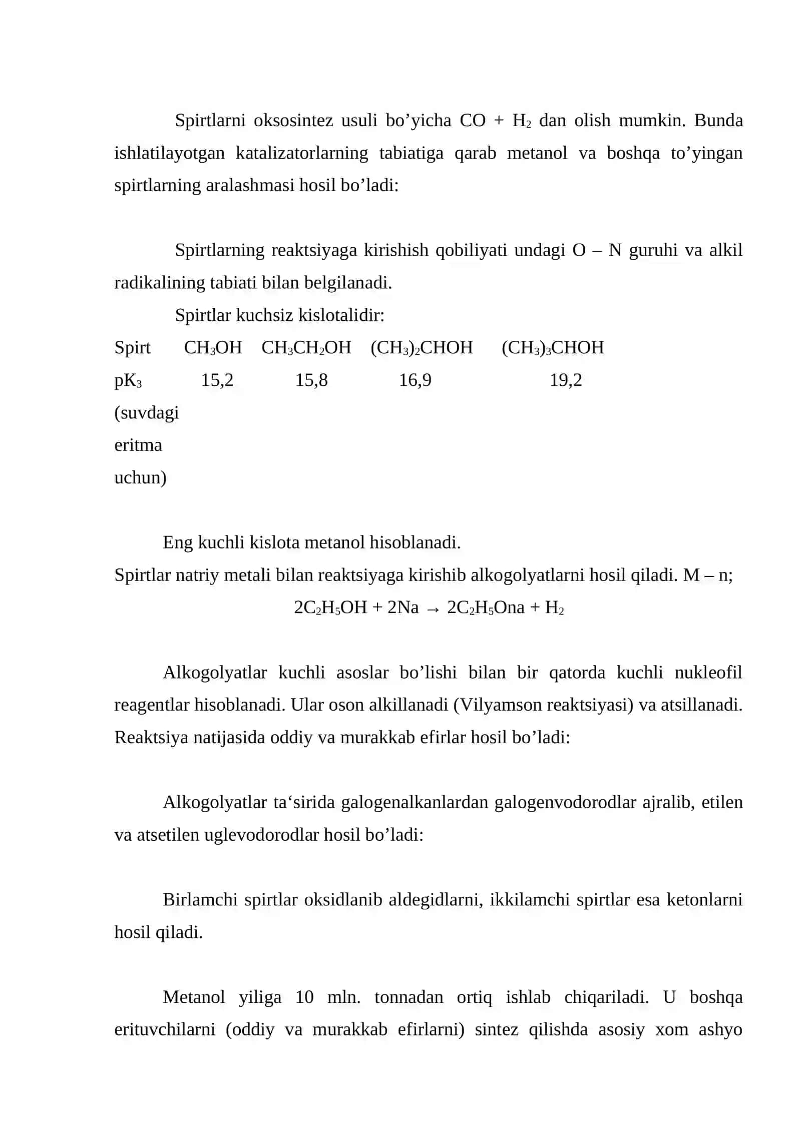 Spirtlarning turlari va nomlanishi 2