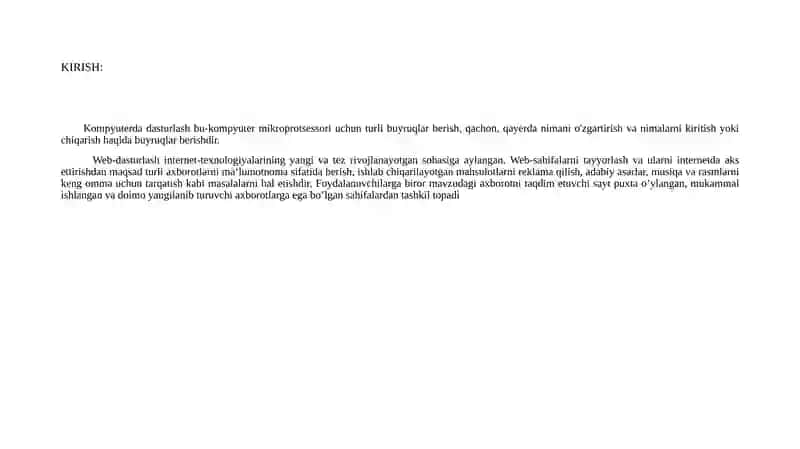 Web dasturlash tillarining ishlatilishi bo’yicha ko’rsatkichi 2