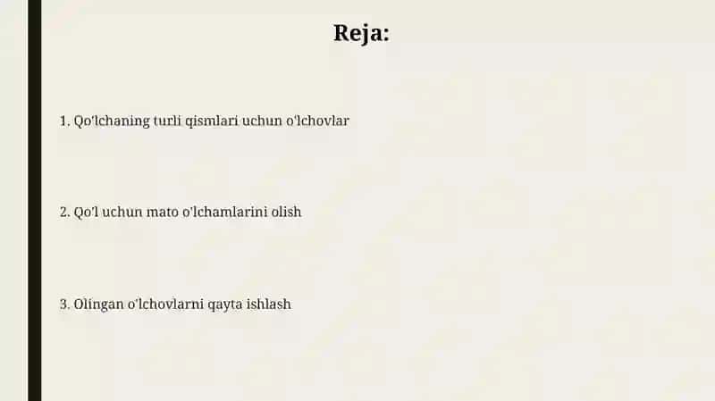 Qo'lqopning matoni kesish olish 2