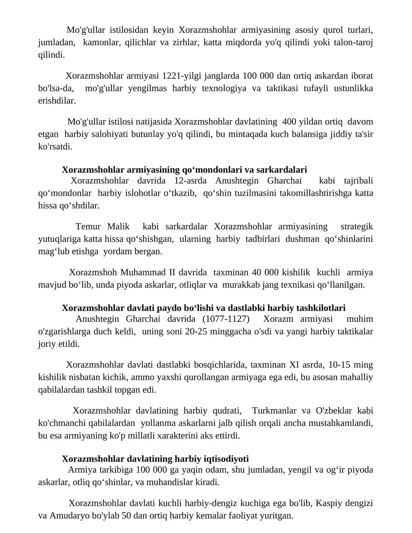 Xorazmshohlar davlatii va ularda harbiy ish 2