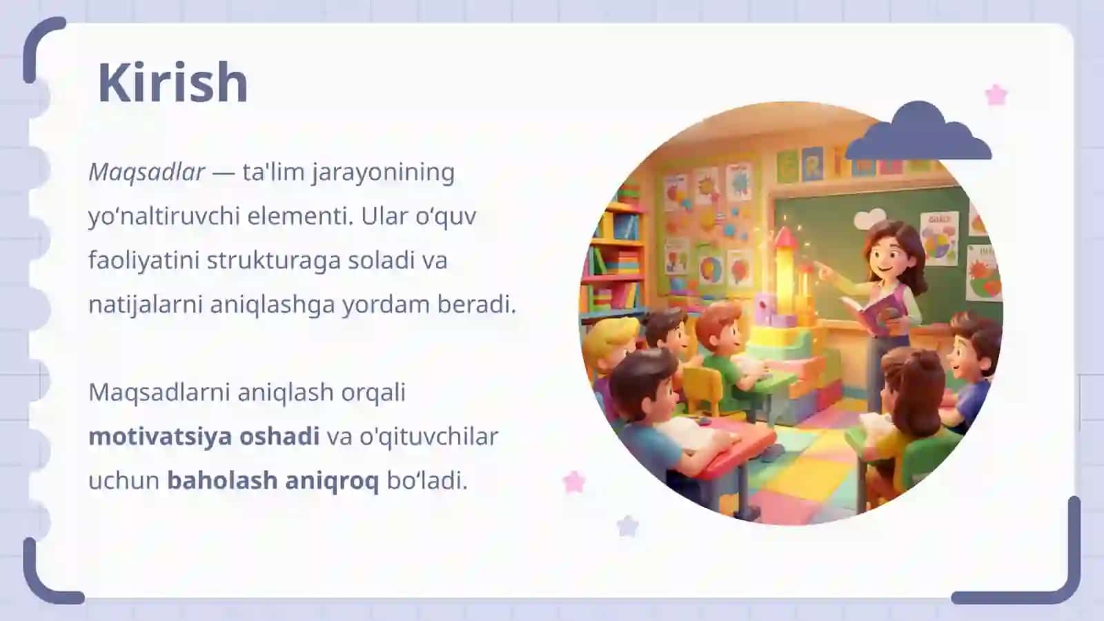 talabalarning oʻquv bilish faoliyati uchun maqsadlarni shakllantirish 2