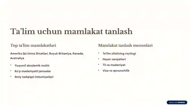 Xorijiy Mamlakatlarda Ta’lim Jarayonini Tashkil Etish 2