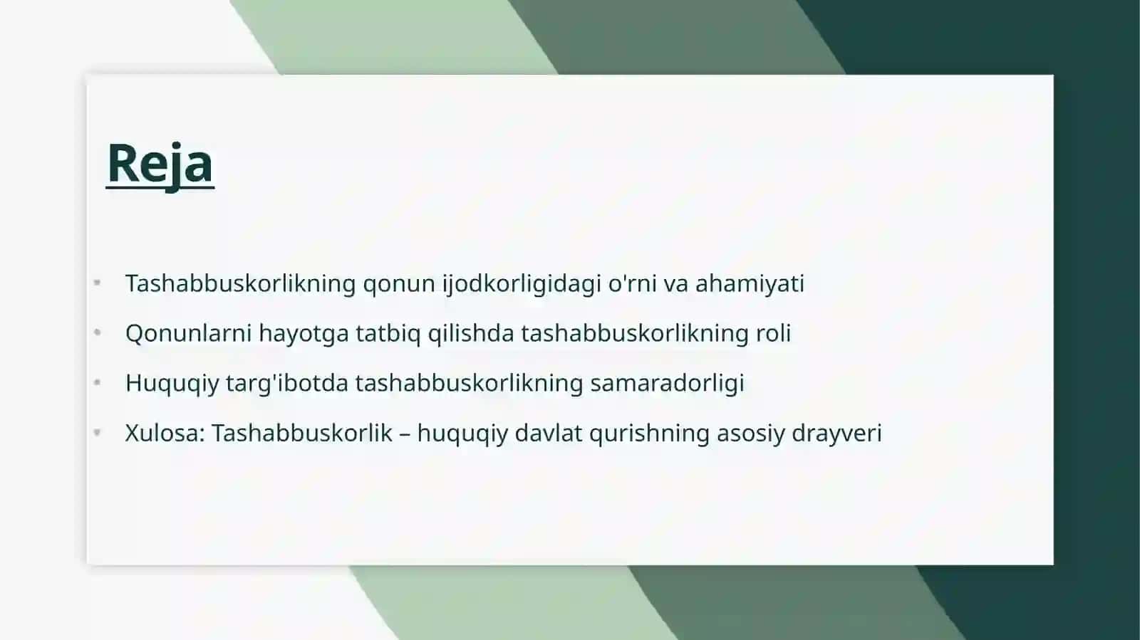 Tashabbuskorli-qonun ijodkorligi, qonunlarni hayotga tatbiq qilish va huquqiy tarğibotning muhum omili 2