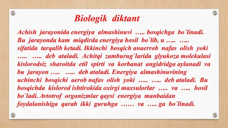 Bargda Organik Moddalarning Hosil Bo’lishi 2