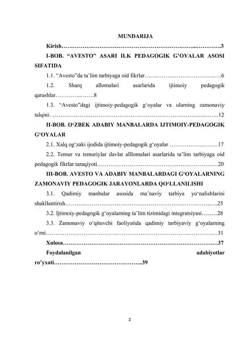 Avesto va adabiy manbalarda ijtimoiy pedagogik g'oyalar 2