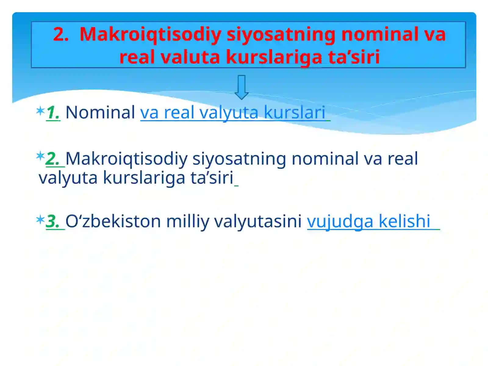 Makroiqtisodiy siyosatning nominal va real valuta kurslariga ta’siri 2