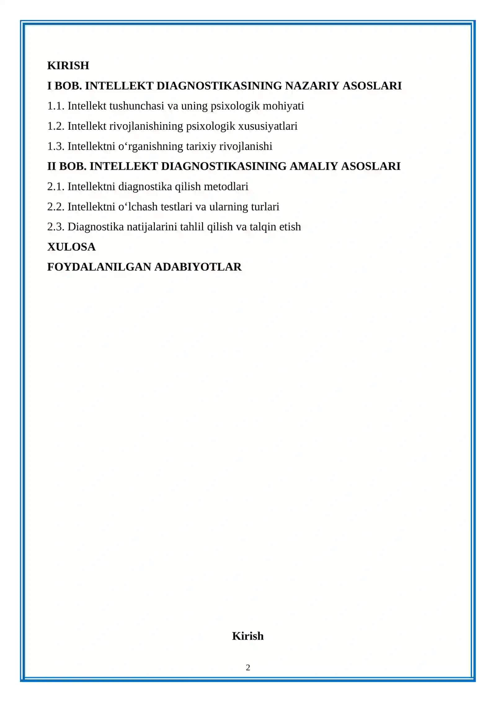 KURS ISHI - Intellekt diagnostikasi 2