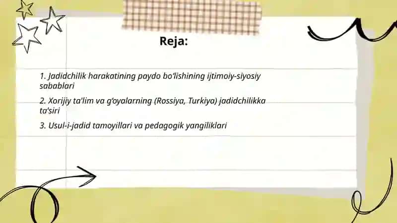 Jadidchilik harakatining paydo bo'lishi va rivojlanishi 2