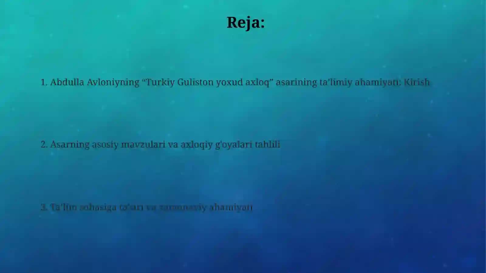 Abdulla Avloniyning “Turkiy Guliston yoxud axloq” asarining ta’limiy ahamiyati 2