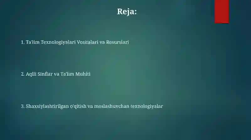 Ta'lim Texnologiyalari Vositalari va Resurslari 2