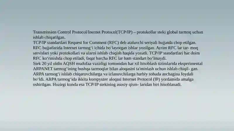 TCP/IP stekining tarixi 2