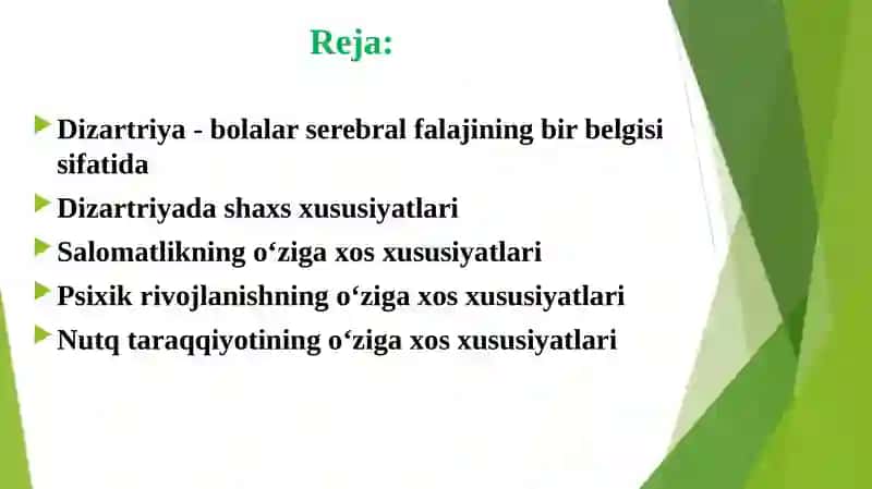 Dizartriya-bolalarning salomatligi, psixik va nutq taraqqiyoti 2