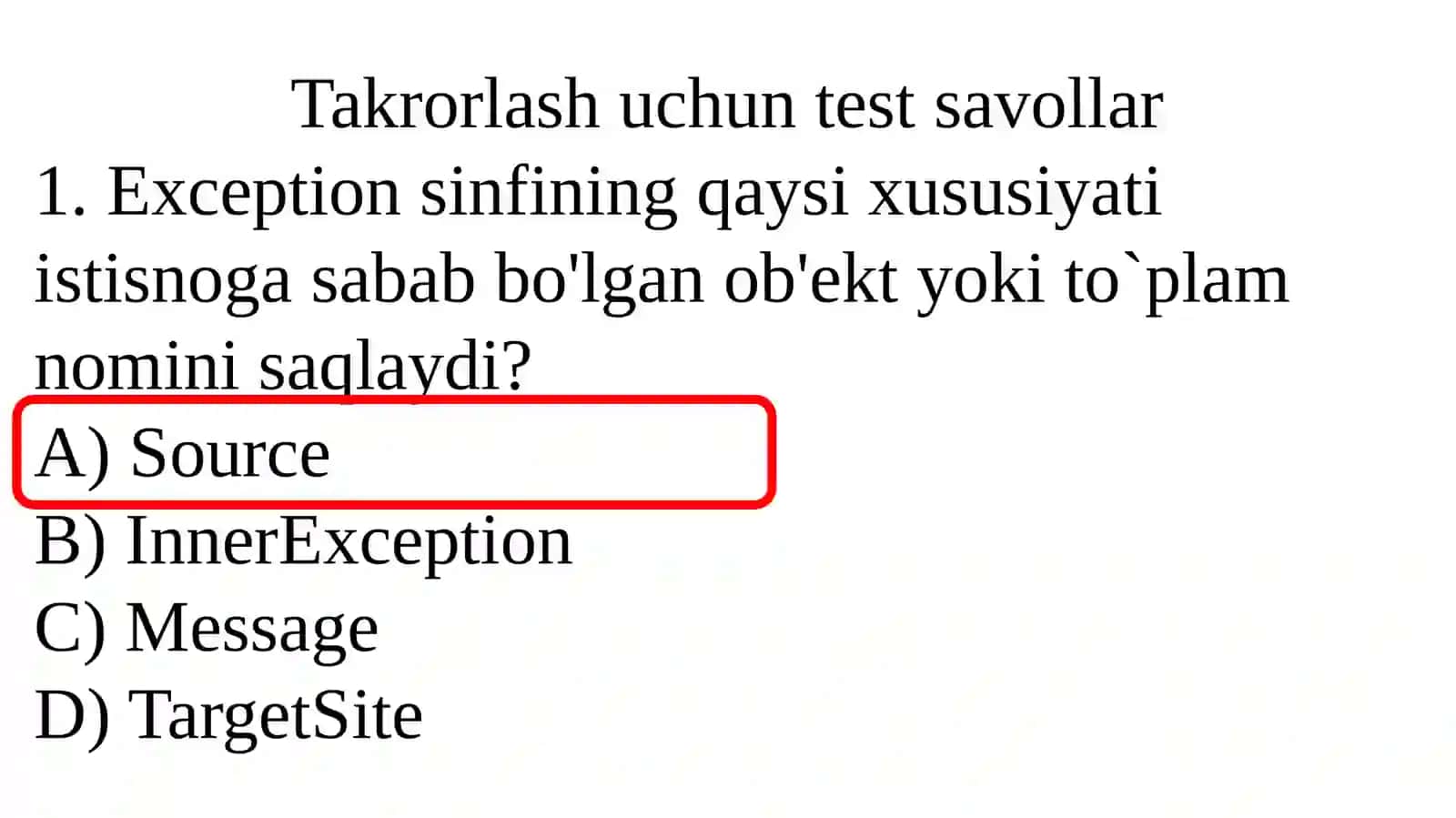 C# tilida Ob’yektga yo`naltirilgan dasturlash 2