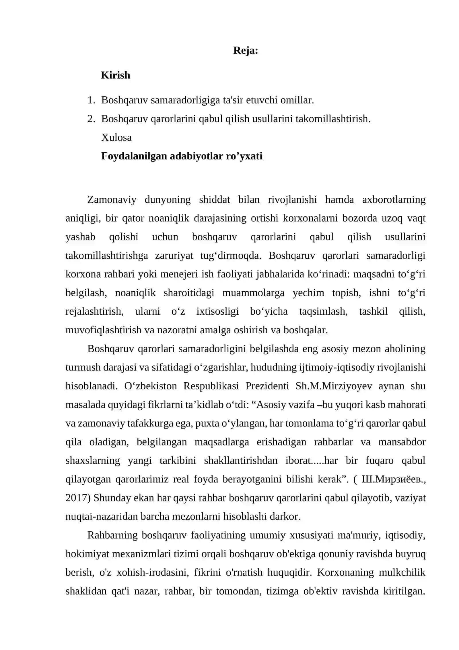 BOSHQARUV QARORLARINI QABUL QILISHGA TA'SIR QILUVCHI OMILLAR 2