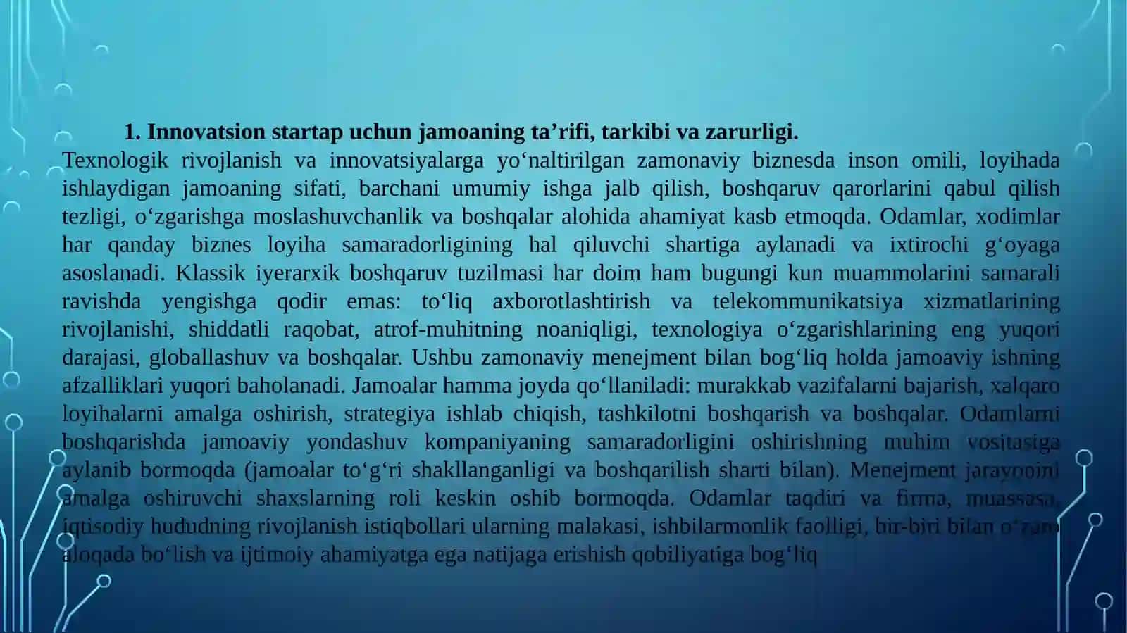 Innovatsion loyiha jamoasi: startapdan korporatsiyagacha 2