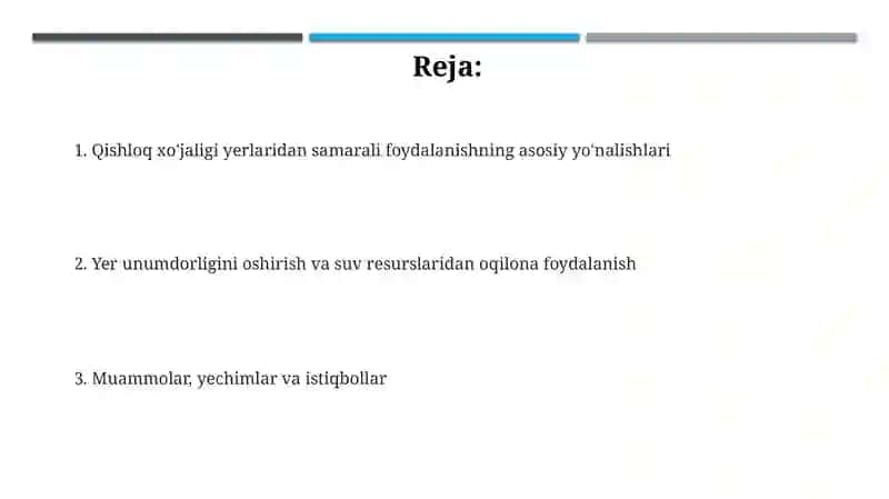 Qishloqxoʻjaligiyerlaridanunumlifoydalanish 2