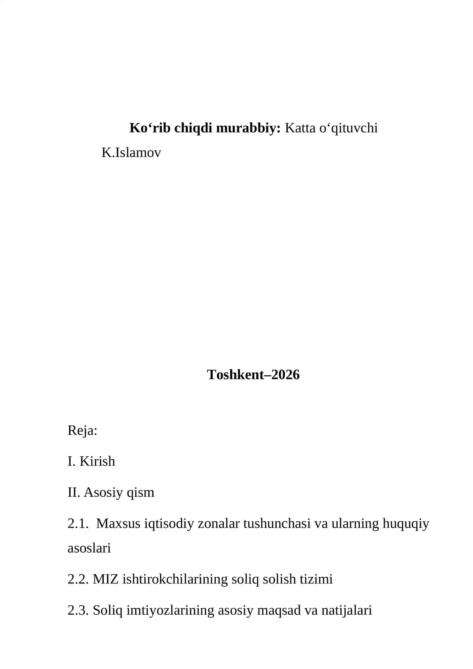 Maxsus iqtisodiy zonalarning ishtirokchilariga soliq solishning o‘ziga xos xususiyatlari 2