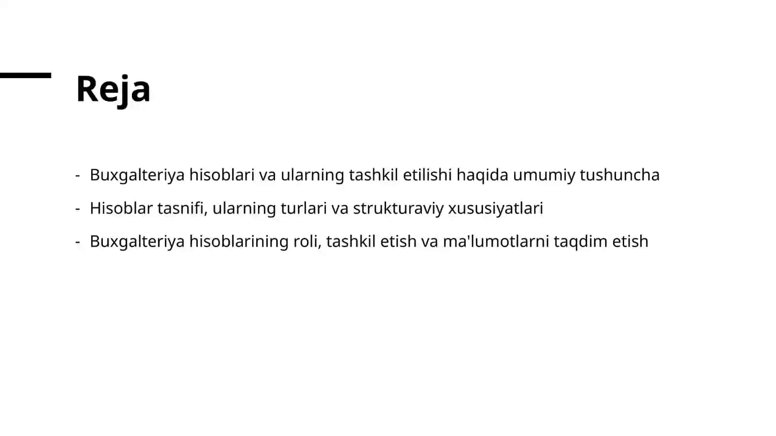 Buxgalteriya hisobi schyotlari, ularning tuzilishi va tasnifi 2
