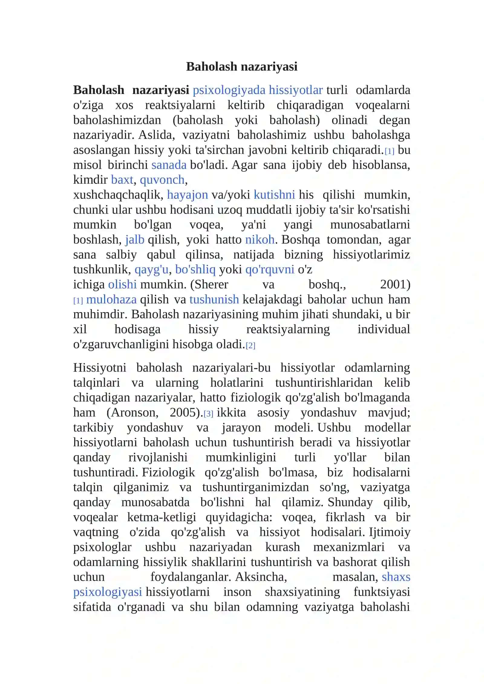 Baholash nazariyasi tarixi 2