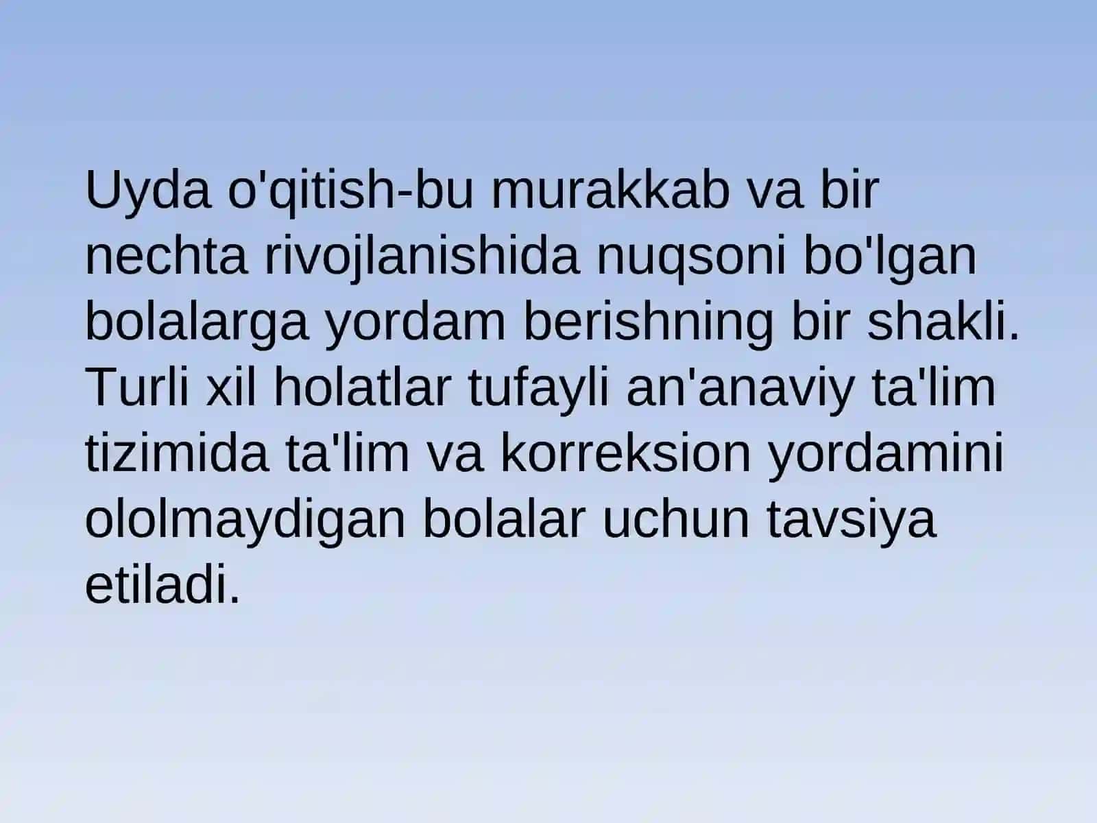 Uyda o'qitish 2