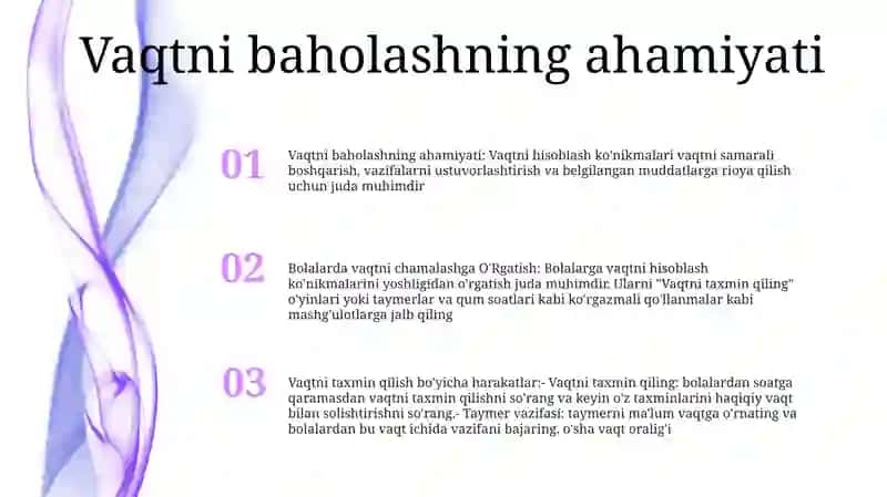 Bolalarda Vaqtni Chamalashga O'Rgatish 2