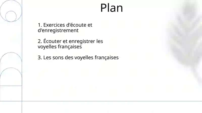 Exercices d'écoute et d'enregistrement 2