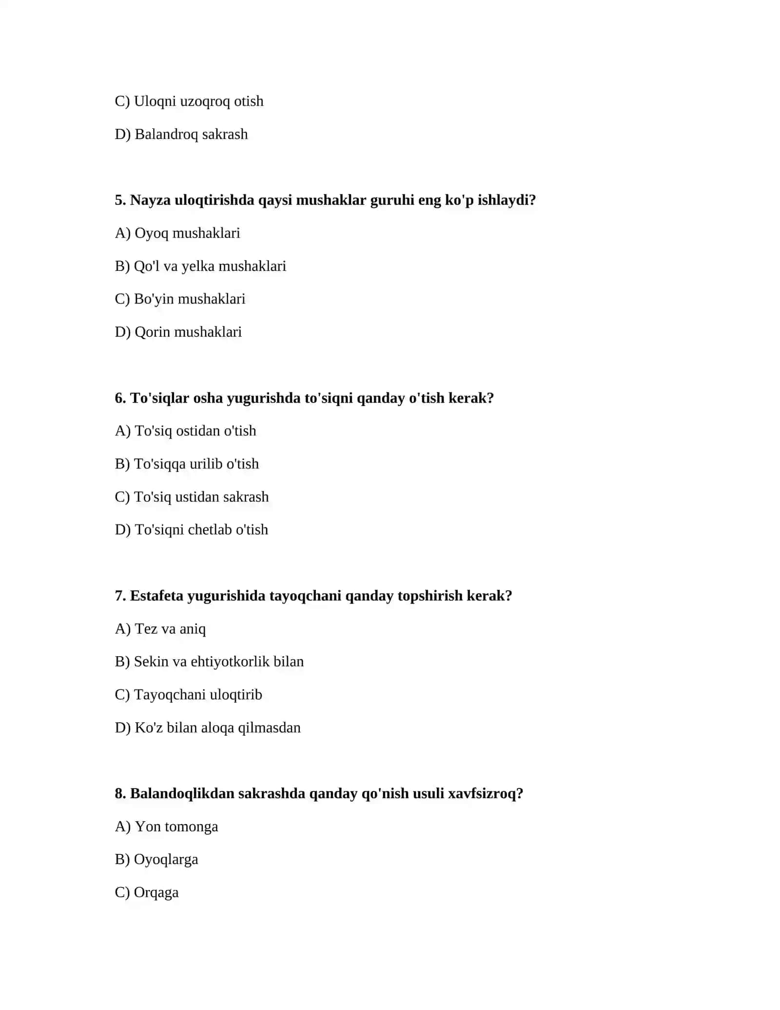 Yengil atletikani turlari texnikasini oʻrgatish 2