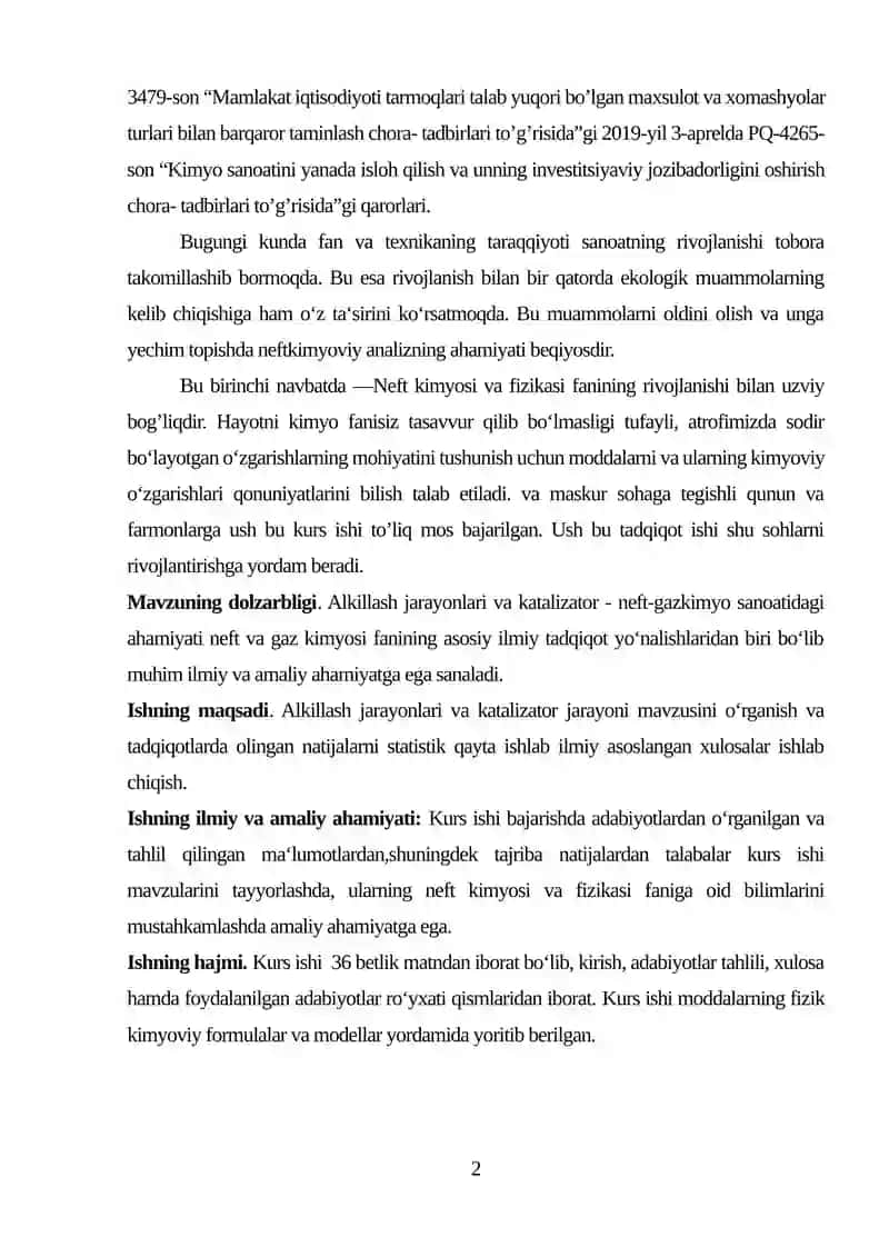 Alkillash jarayonlari va katalizatorlari 2