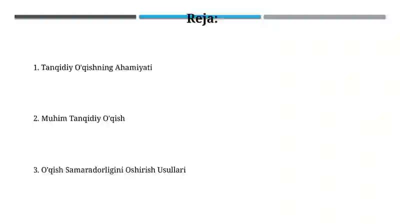 Muhim o'qishning ahamiyati 2