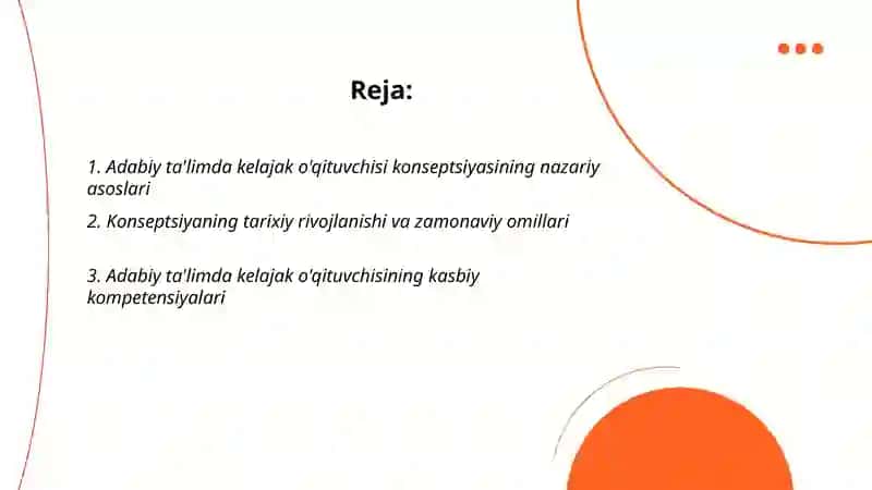 Adabiy ta'limda kelajak o'qituvchisi Konseptsiyasi 2